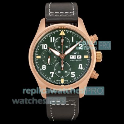 TWS Factory Swiss Clone IWC Pilot's Chronograph Schaffhausen Spitfire Bronze Watch 43mm 